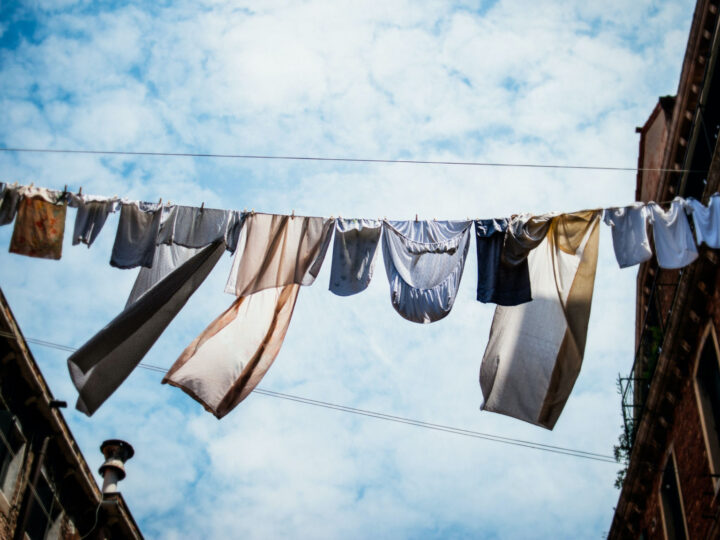 Laundry hanging on a clothes line