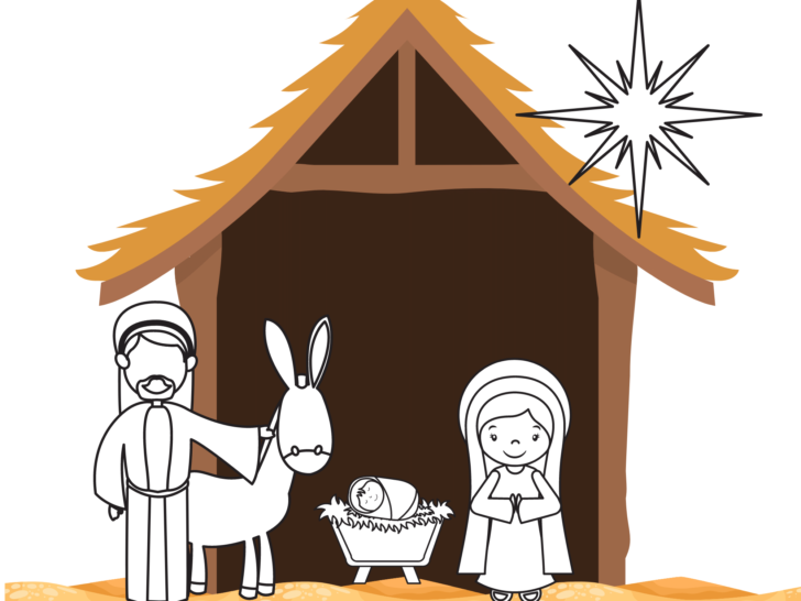 Coloring Page as example of the printable nativity set