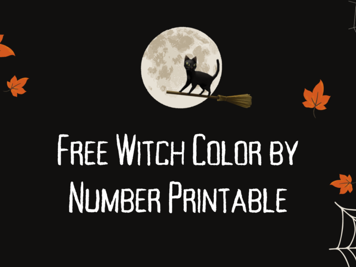 Free Halloween Witch Color by Number Printable